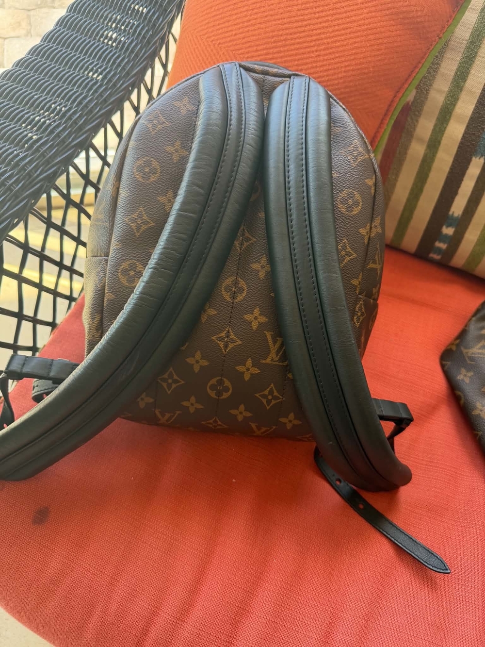 Louis Vuitton Monogram Canvas Backpack in Brown and Black Leather